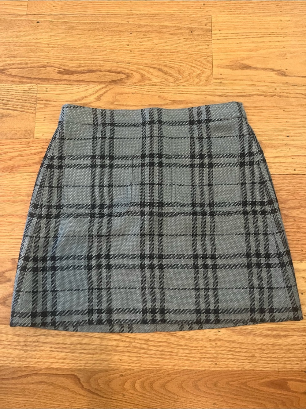 J.Crew Gray & Black Plaid Wool Blend Mini Skirt Size 6